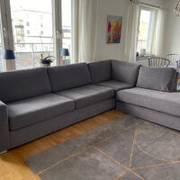 Soffa med schäslong 