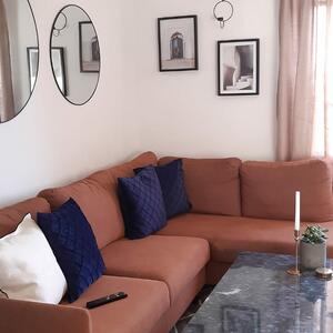 Fin Kopparbrun 3sits soffa