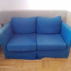 Blå soffa 160 cm