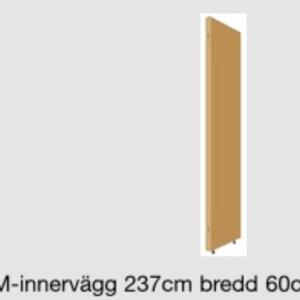 TM-innervägg 237cm bredd 60cm, 3+1 st