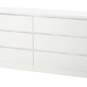 2 st MALM-byrå 6 lådor, IKEA