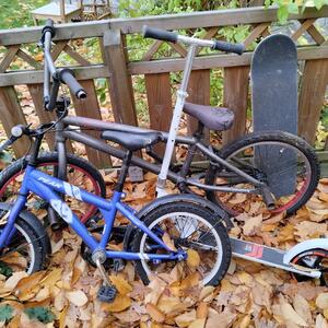 BMX, barncykel, spark och skateboard