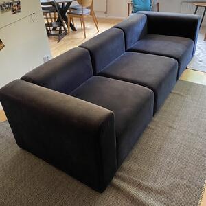 Solblekt sammetssoffa 